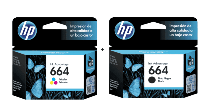 Cartucho de Tinta HP 664 Tricolor Original + Negra Original - Tienda HP.com  Chile